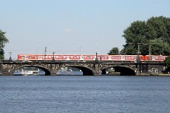 S-Bahn, Hamburg, Lombardbrücke, 31. July 2008