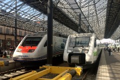 Helsinki Central Station, 30. June 2016. Allegro trainset class Sm6 and Pendolino trainset class Sm3.
