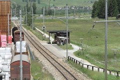 Punt Muragl, Rhätische Bahn, direction Samedan, 1. July 2008