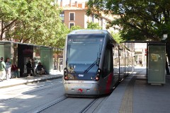 Tranvia Zaragoza, Urbus 3 photographed in Zaragoza, 1. June 2016. Delivered 2010 - 2012. Manufacturer: CAF. Quantity in Zaragoza: 21.